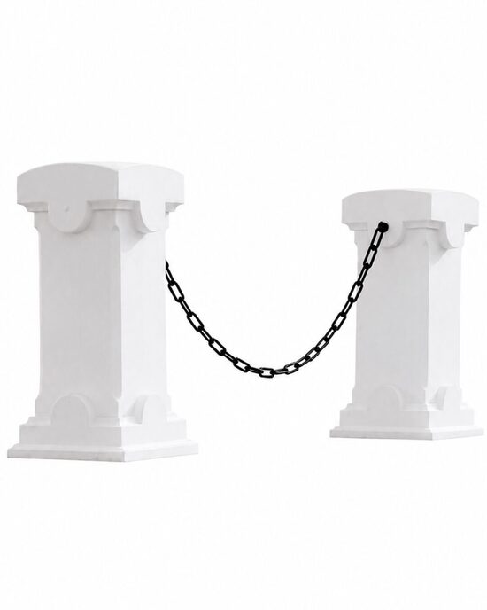 Norobežojošās kolonas  (cm.35 x 35 x 74 h.) • with plastic chain