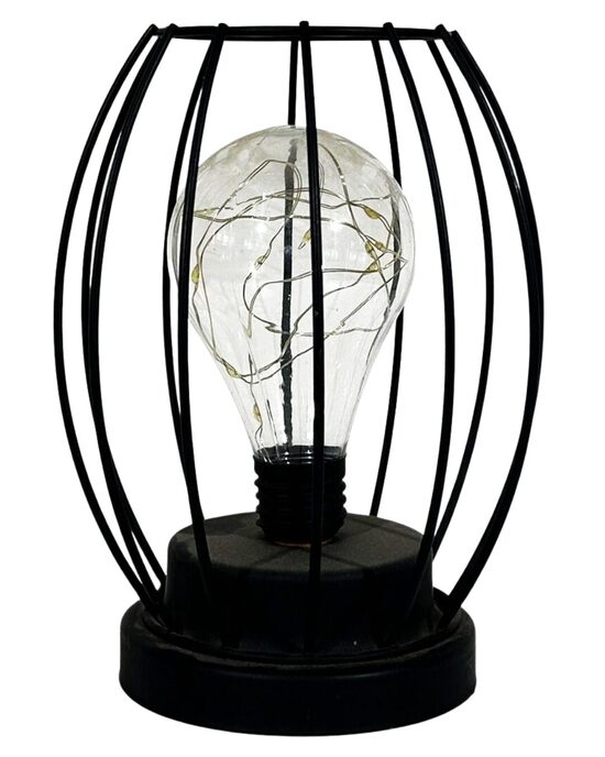 Dekoratīva lampa ar metāla režģi