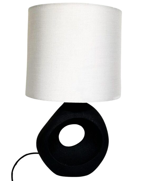Melnbalta galda lampa