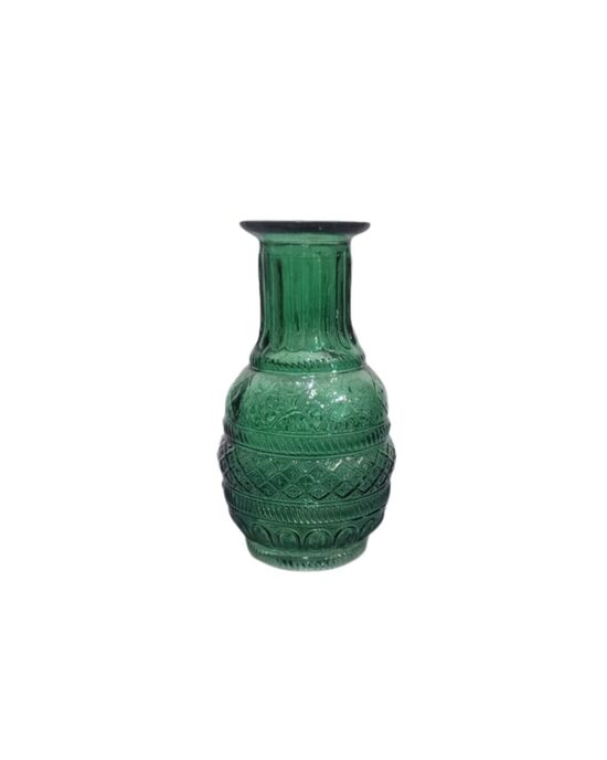 Zaļa stikla vāzīte 14cm