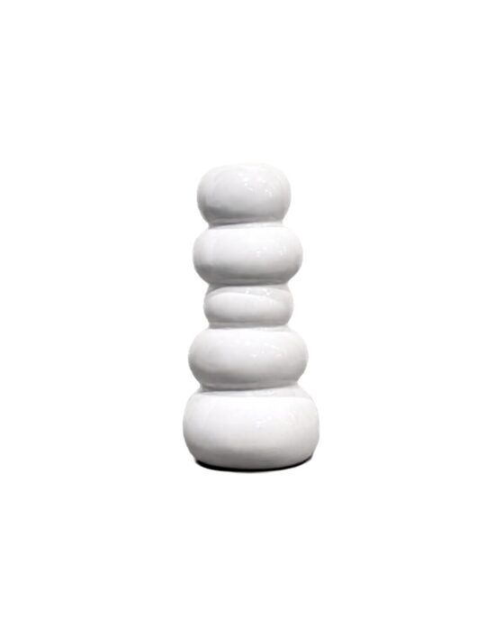 Balta keramikas vāzīte (augstums 15 cm)
