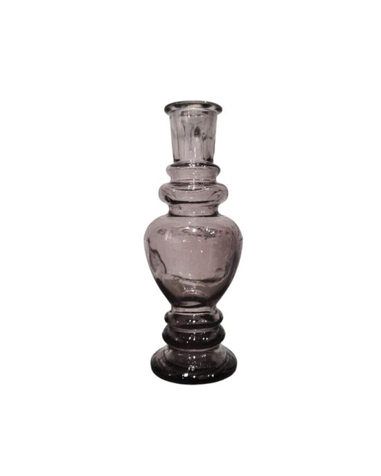 Pelēks stikla svečturis/vāze 16 cm