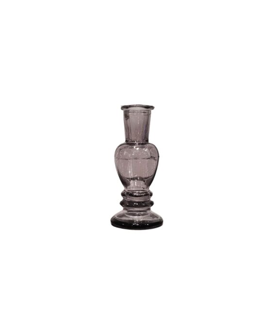 Pelēks stikla svečturis/vāze 12 cm
