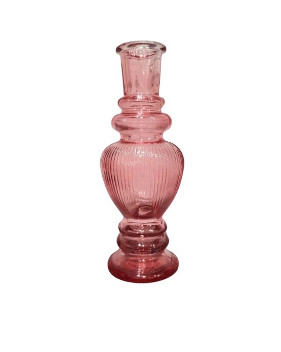Sarkans stikla svečturis/vāze 16 cm