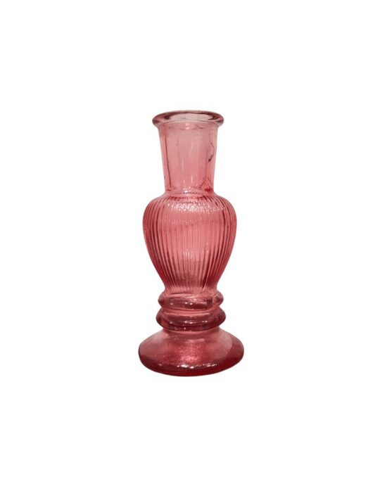 Sarkans stikla svečturis/vāze 12 cm