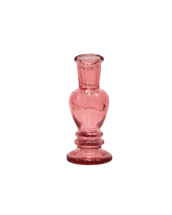 Sarkans stikla svečturis/vāze 12 cm