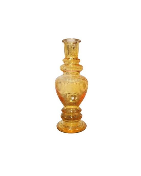 Oranžs stikla svečturis/vāze 16 cm