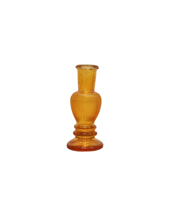 Oranžs stikla svečturis/vāze 12 cm