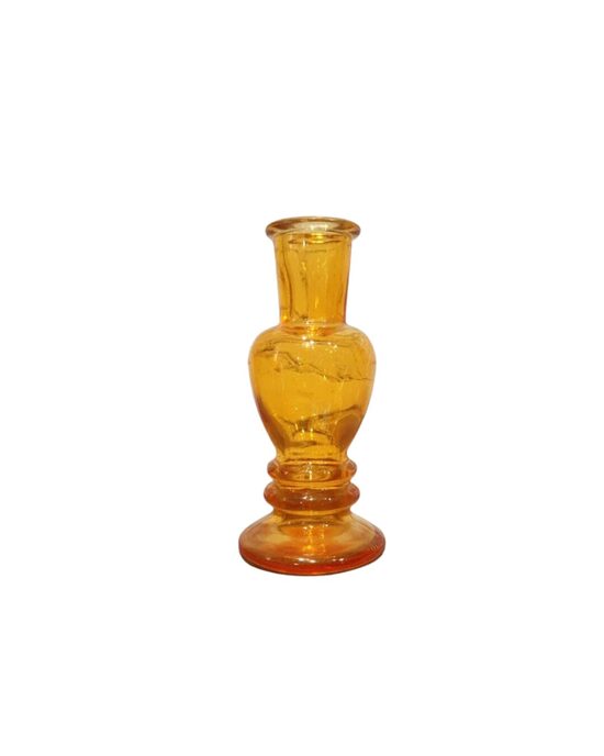 Oranžs stikla svečturis/vāze 12 cm