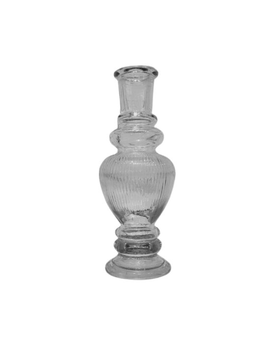 Caurspīdīgs stikla svečturis/vāze 16 cm
