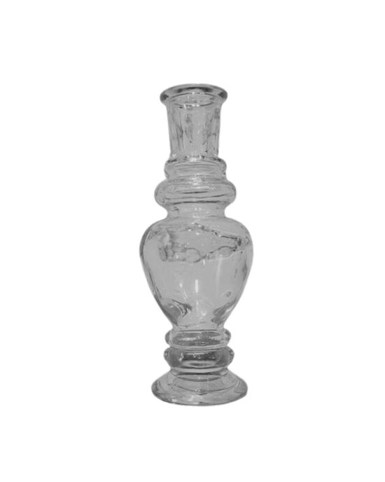 Caurspīdīgs stikla svečturis/vāze 16 cm
