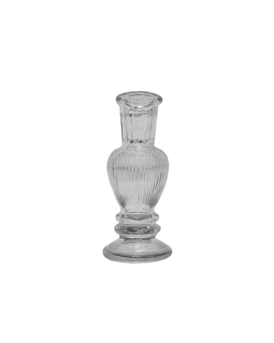 Caurspīdīgs stikla svečturis/vāze 12 cm