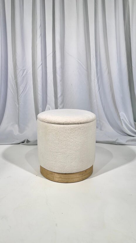 Balts pufs 40 x 39cm