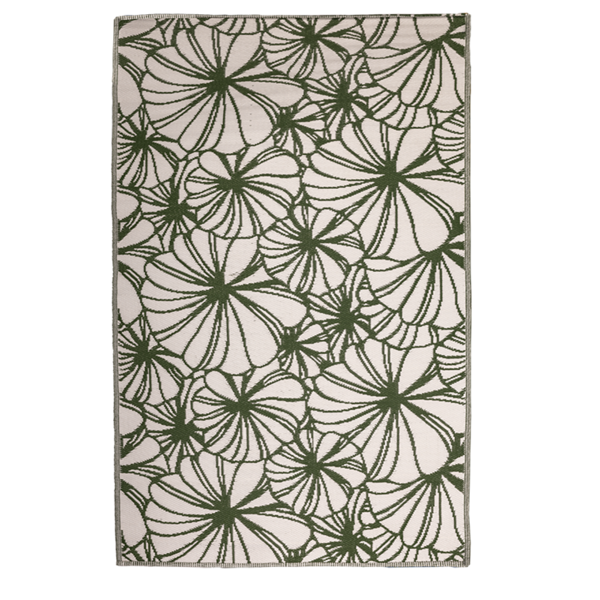 Zaļa mustura āra paklājs L 150 x D 240