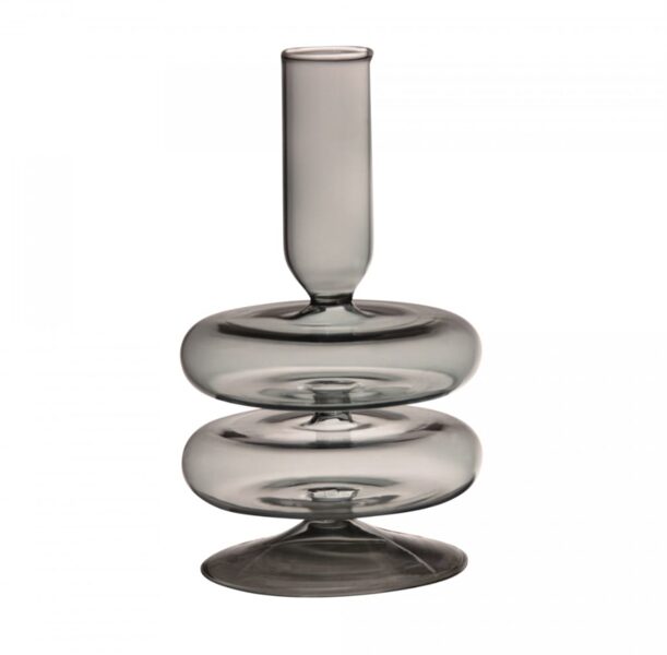 Stikla svečturis garajām galda svecēm 18x9cm