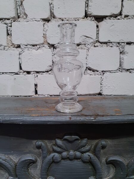 Caurspīdīgs stikla svečturis/vāze 16 cm