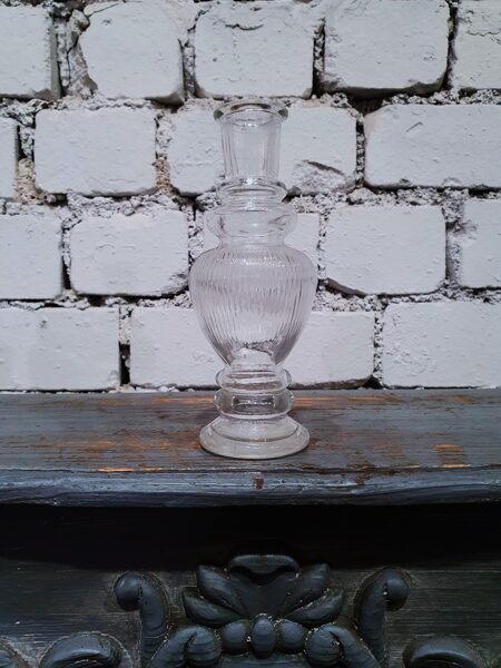 Caurspīdīgs stikla svečturis/vāze 16 cm