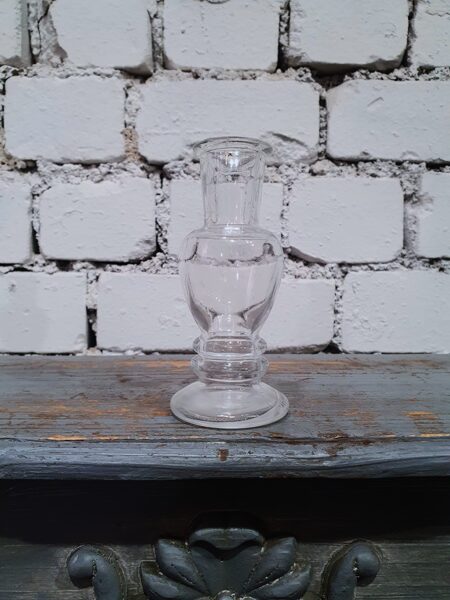 Caurspīdīgs stikla svečturis/vāze 12 cm