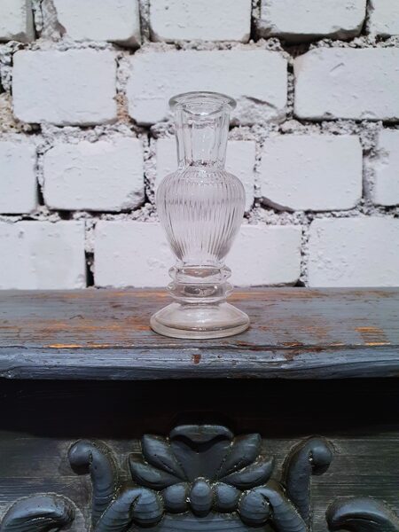 Caurspīdīgs stikla svečturis/vāze 12 cm