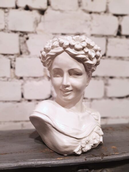 Dekoratīva balta keramikas vāze 30 cm