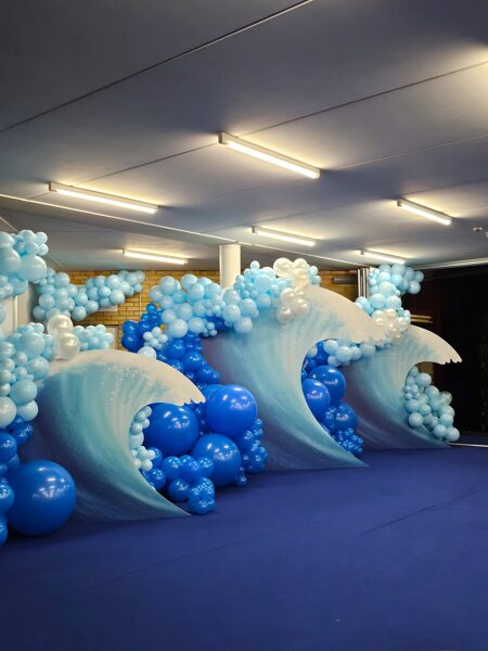 Komplekts - Trīs dažādu aukstumu viļņi, baloni, paklājs. 800cm x 250cm H ( paklājs 4m x 8m )