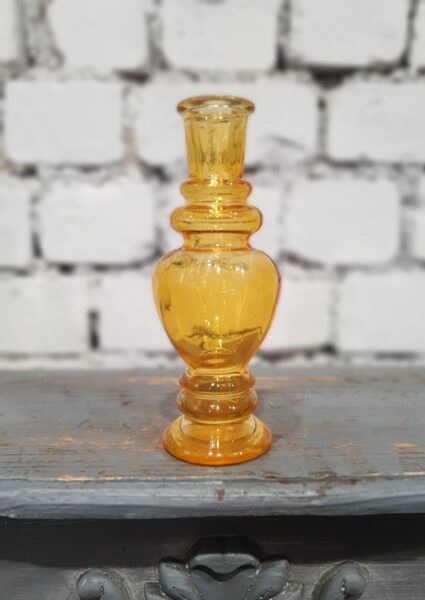 Oranžs stikla svečturis/vāze 16 cm