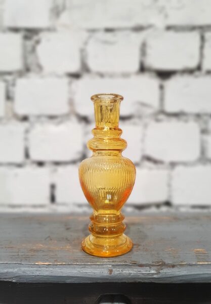 Oranžs stikla svečturis/vāze 16 cm