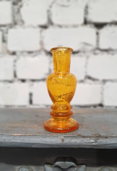 Oranžs stikla svečturis/vāze 12 cm