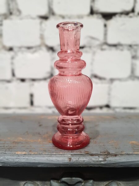 Sarkans stikla svečturis/vāze 16 cm