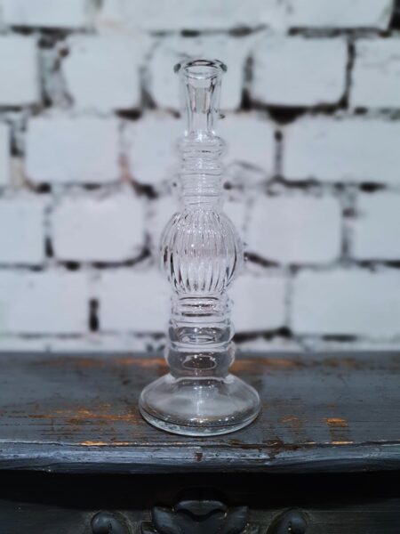 Caurspīdīgs stikla svečturis/vāze 23 cm